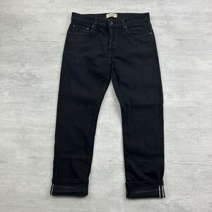 Baldwin Kansas City 76 Slim Selvedge Jeans Size 32 Black‎ Raw Denim